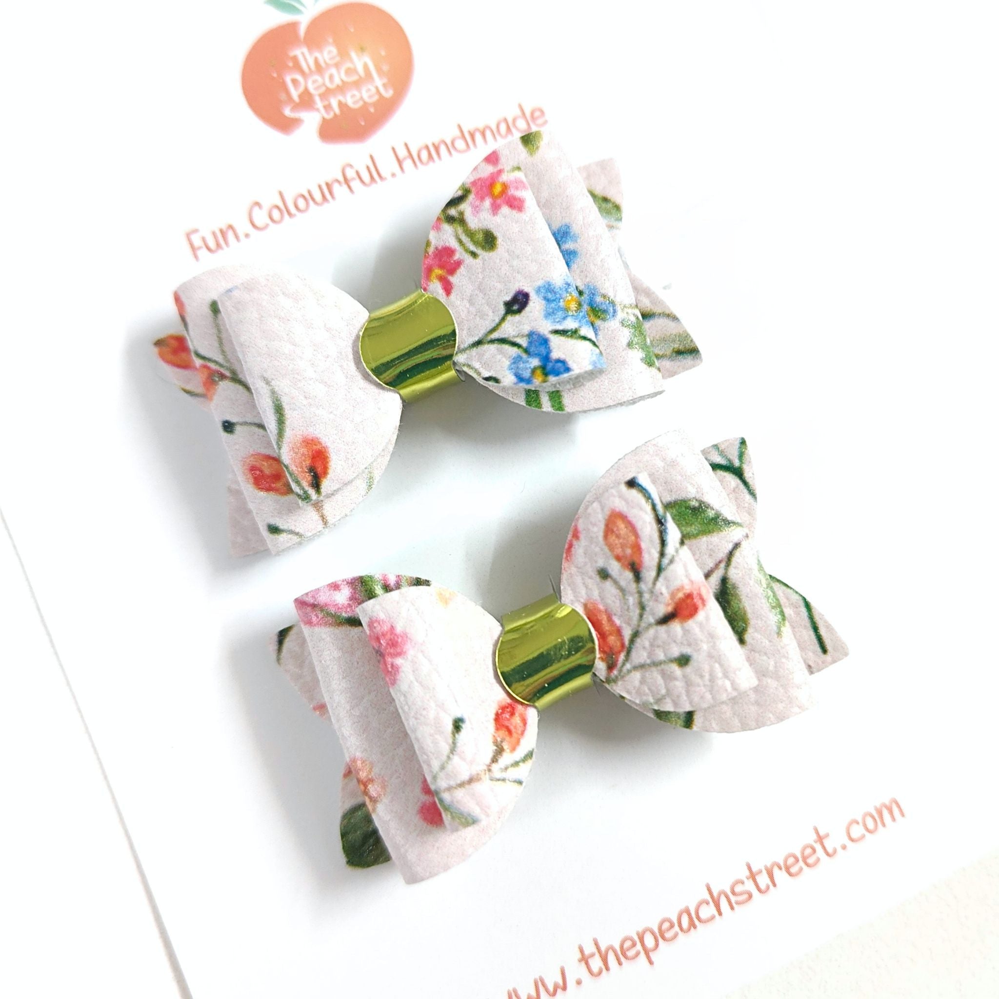 Limited Edition Floral Print Pigtail Bows