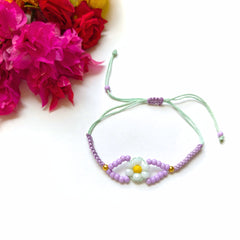 Lilac Daisy Beaded Rakhi 🌼
