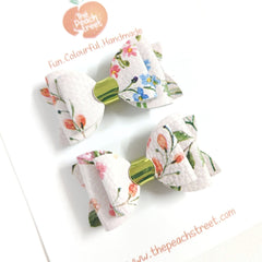 Limited Edition Floral Print Pigtail Bows