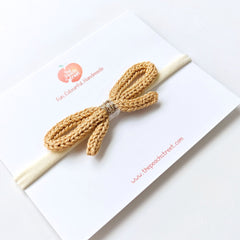 Sunehri Cord Bow Baby Headband ✨
