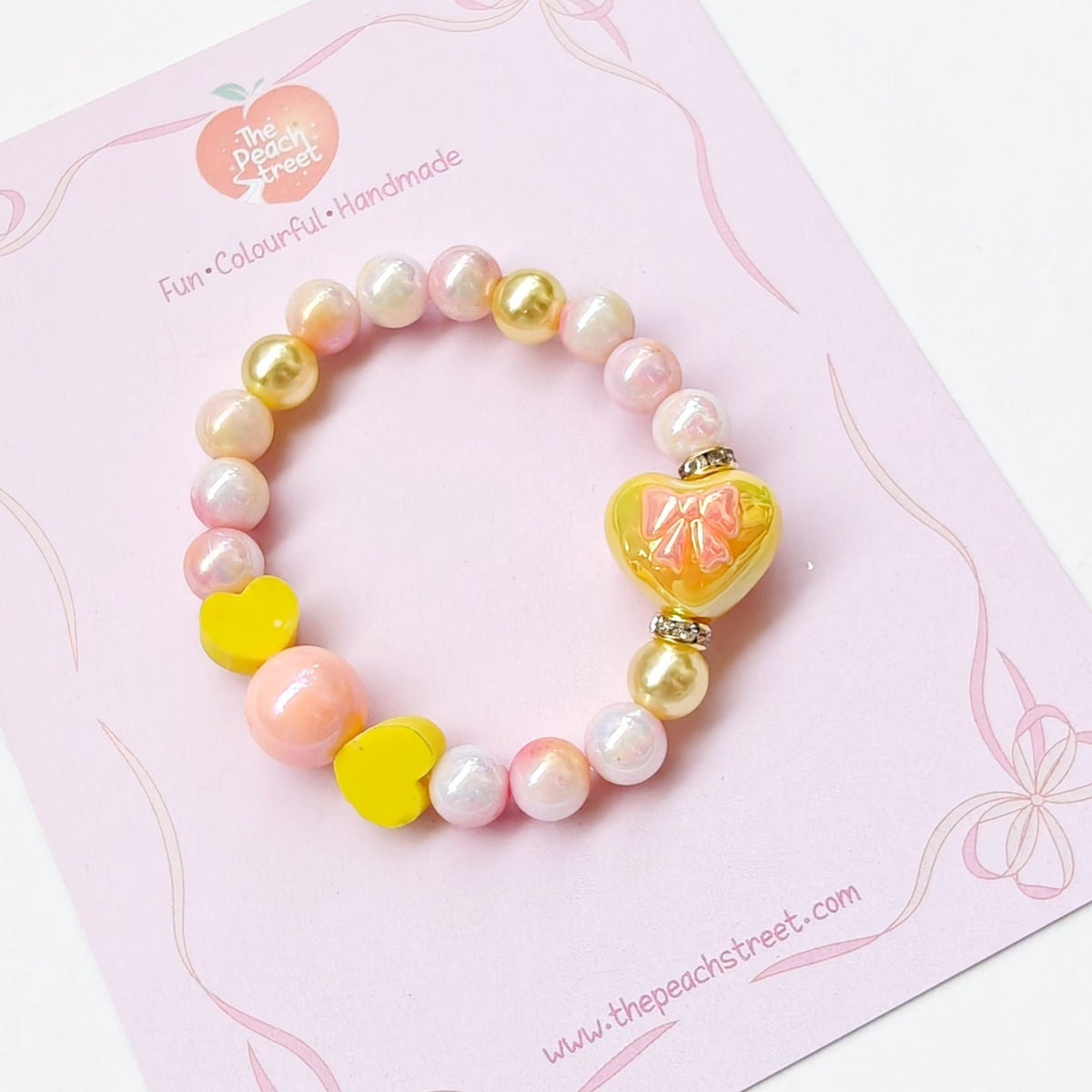 Golden Heart Pearl Bracelet