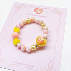 Golden Heart Pearl Bracelet