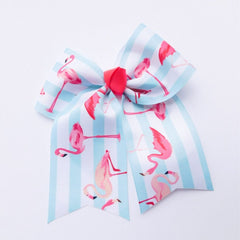 Flamingo Stripes Cheer Bow