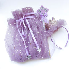 Magical Sparkly Cape/Wand/Crown- Light Purple