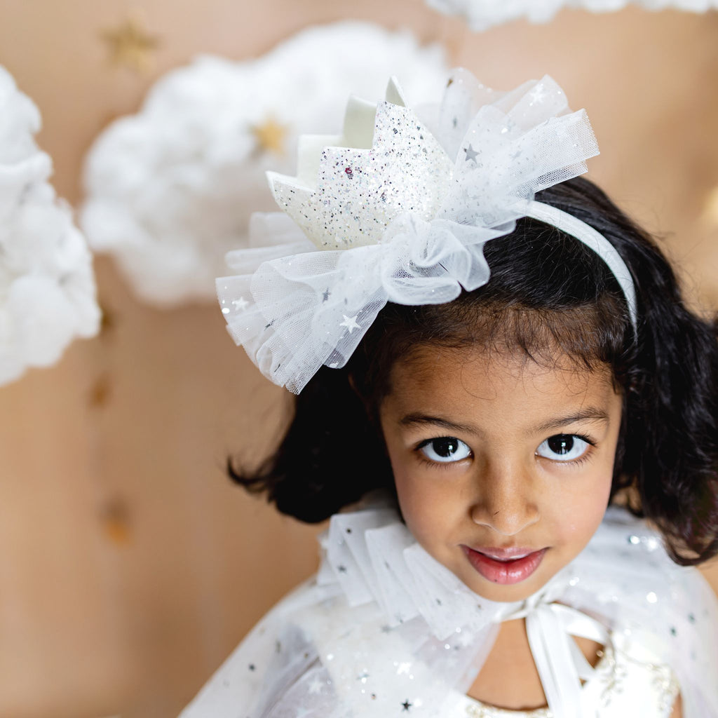 Sparkly White Crown Headband The Peach Street