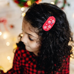 Crocheted Snap Clips in Red