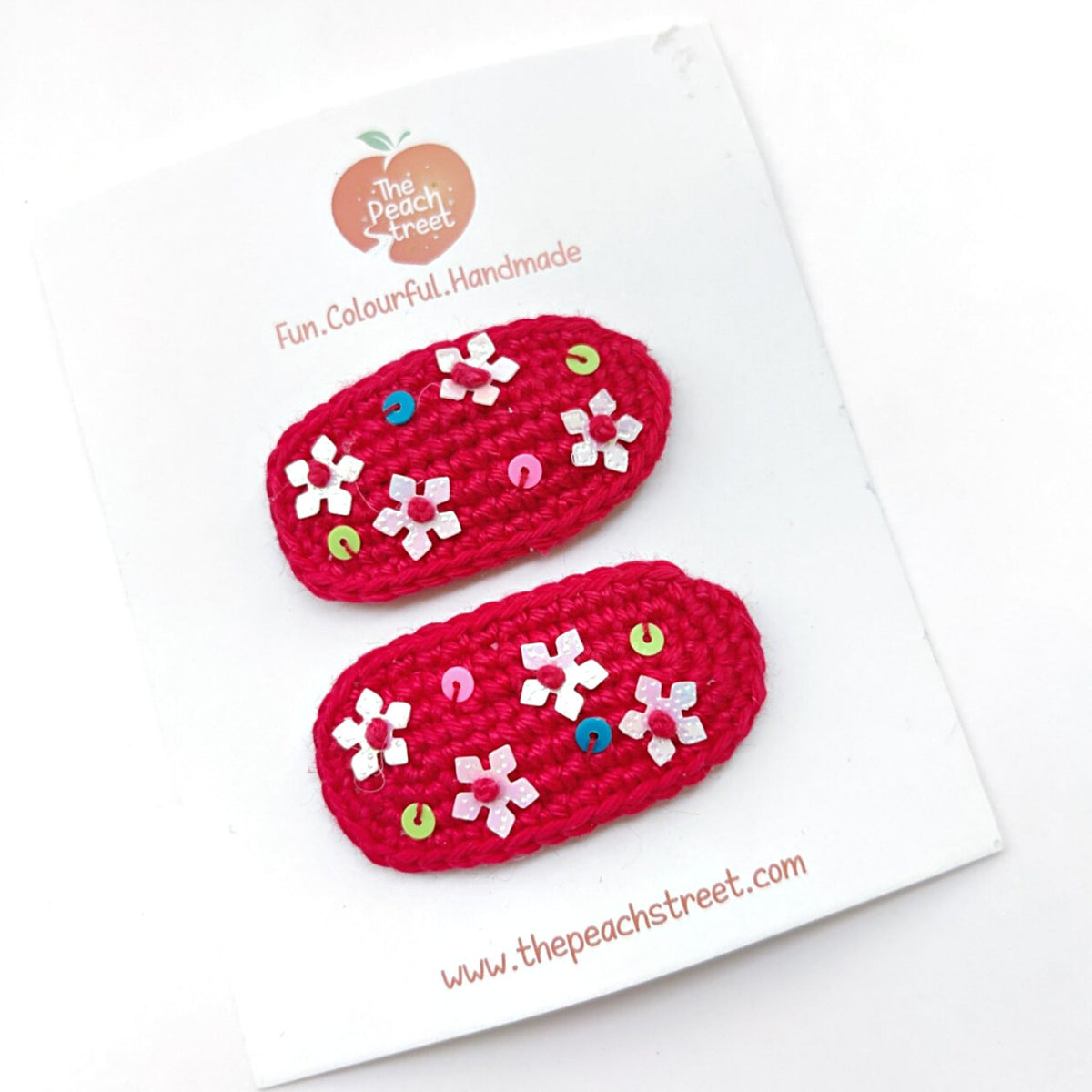 Crocheted Snap Clips in Red