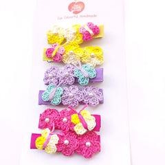 Crocheted Set of 6 Clips