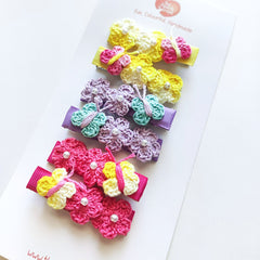 Crocheted Set of 6 Clips