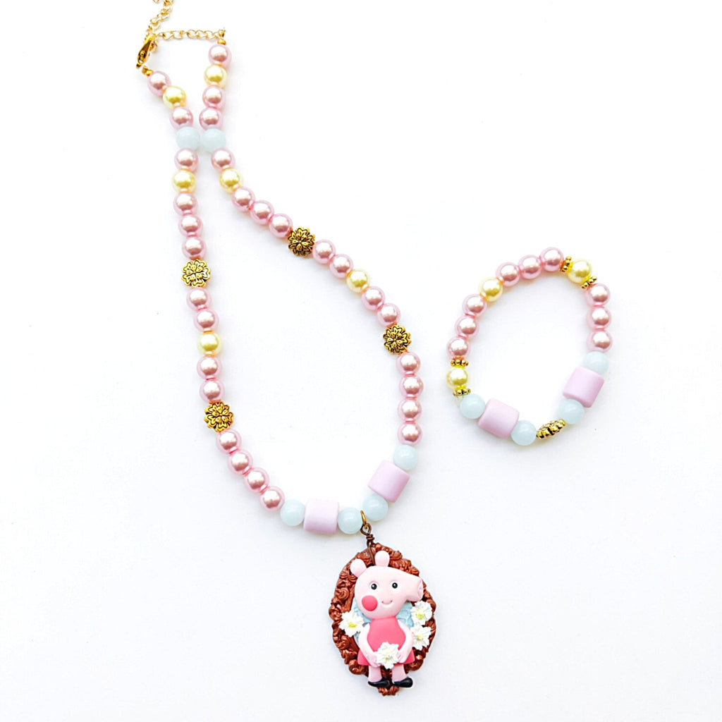 Peppa pig necklace bracelet set Clearance
