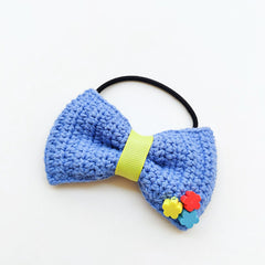 Crocheted Blue Bow