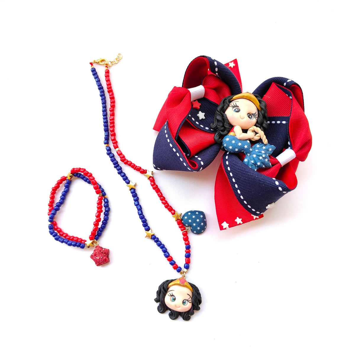 Wonder Woman Bow & Jewellery Set