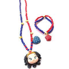 Wonder Woman Necklace & Bracelet Set