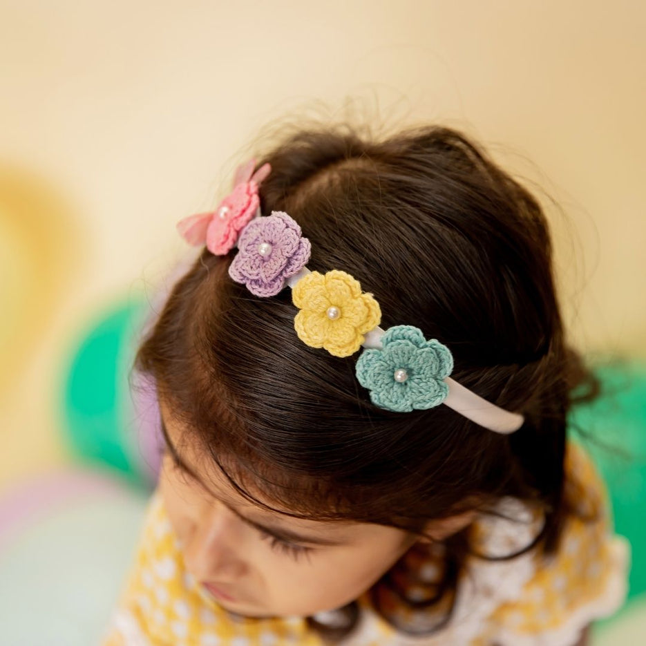 Touched By Nature Fascia Per Capelli Bebè In Cotone Biologico - Set Da 6 Accessori Neonato