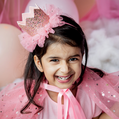 Magical Sparkly Cape/Wand/Crown- Pink