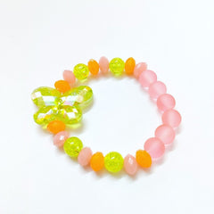 Glittery Butterfly Bracelet in Fluorescent Colors