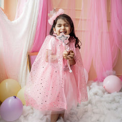 Magical Sparkly Cape/Wand/Crown- Pink