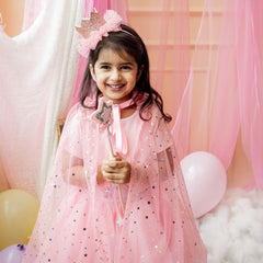 Magical Sparkly Cape/Wand/Crown- Pink