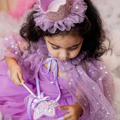 Magical Sparkly Cape/Wand/Crown- Light Purple